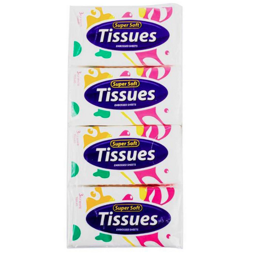 Super Soft Pocket Tissues 8 Pack 3 Ply White Travel Tissues 80 Sheets