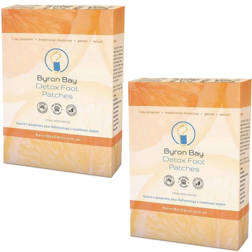Byron Bay Detox Foot Patches 7 Day Natural Cleanse Aussie Made & Cruelty-Free x 2