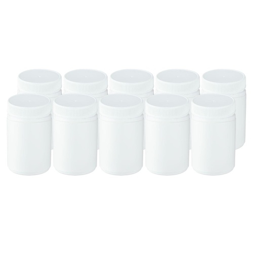 White HDPE Jar 300mL Tamper-Evident Cap 10 Pack