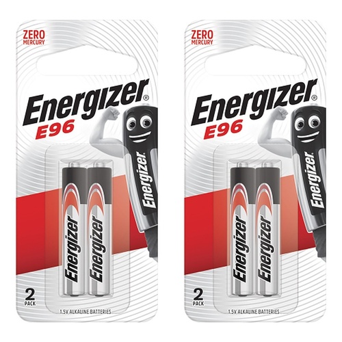 Energizer E96 1.5V Alkaline Batteries 2 Pack Bundle of 2