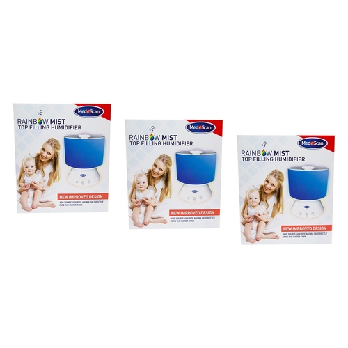 MEDESCAN Rainbow Mist Top Filling Humidifier Pack of 3