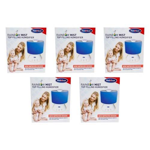MEDESCAN Rainbow Mist Top Filling Humidifier Pack of 5