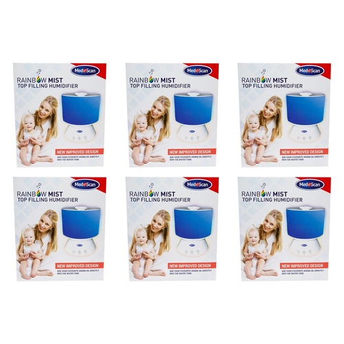 MEDESCAN Rainbow Mist Top Filling Humidifier Pack of 6