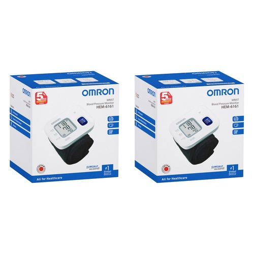 Omron Wrist Blood Pressure Monitor Basic HEM-6161 Pack of 2