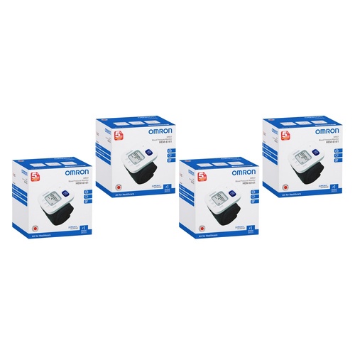 Omron Wrist Blood Pressure Monitor Basic HEM-6161 Pack of 4
