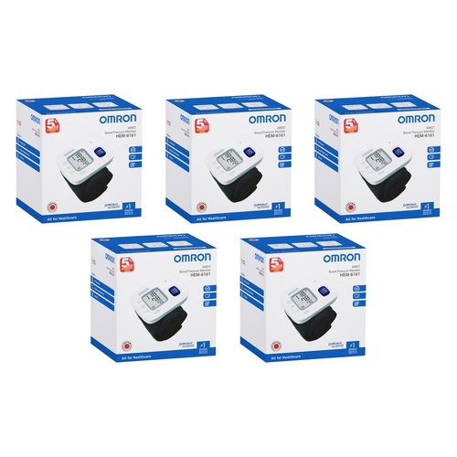 Omron Wrist Blood Pressure Monitor Basic HEM-6161 Pack of 5