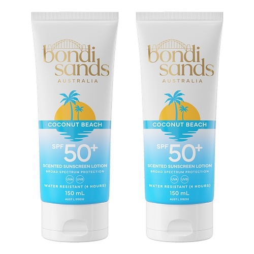 Bondi Sands Coconut Beach Scented Sunscreen Lotion SPF50+ 150mL Pack of 2