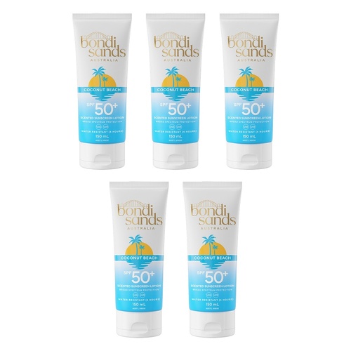 Bondi Sands Coconut Beach Scented Sunscreen Lotion SPF50+ 150mL Pack of 5