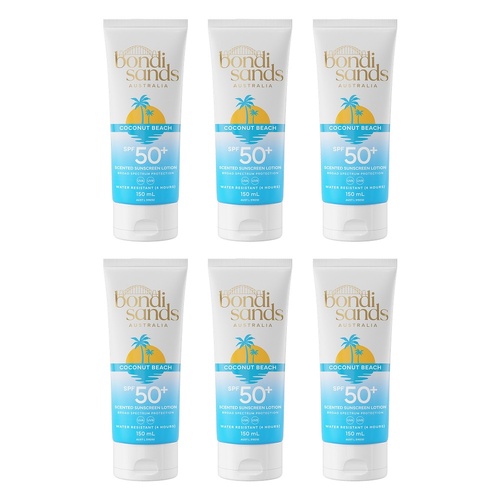 Bondi Sands Coconut Beach Scented Sunscreen Lotion SPF50+ 150mL Pack of 6
