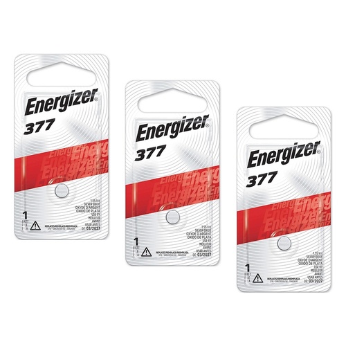 Energizer 377 Silver Oxide Watch Battery Pack of 3