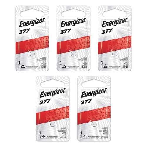 Energizer 377 Silver Oxide Watch Battery Pack of 5