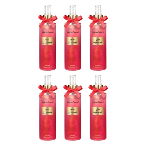 women'secret Kiss Moments Body Mist 250mL Pack of 6