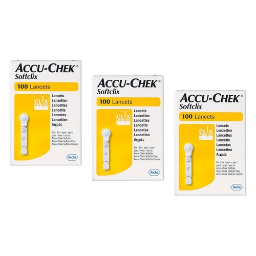 Accu-Chek SoftClix Lancets 100 Pack Bundle of 3