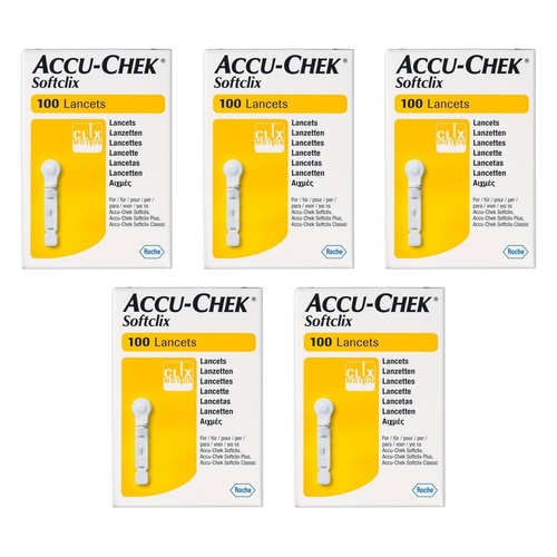 Accu-Chek SoftClix Lancets 100 Pack Bundle of 5