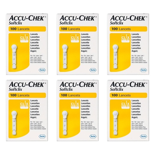 Accu-Chek SoftClix Lancets 100 Pack Bundle of 6