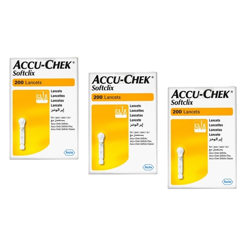 Accu-Chek SoftClix Lancets 200 Pack Bundle of 3