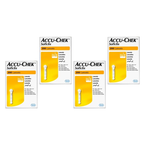 Accu-Chek SoftClix Lancets 200 Pack Bundle of 4