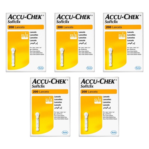 Accu-Chek SoftClix Lancets 200 Pack Bundle of 5
