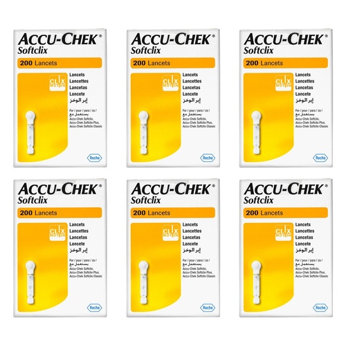 Accu-Chek SoftClix Lancets 200 Pack Bundle of 6