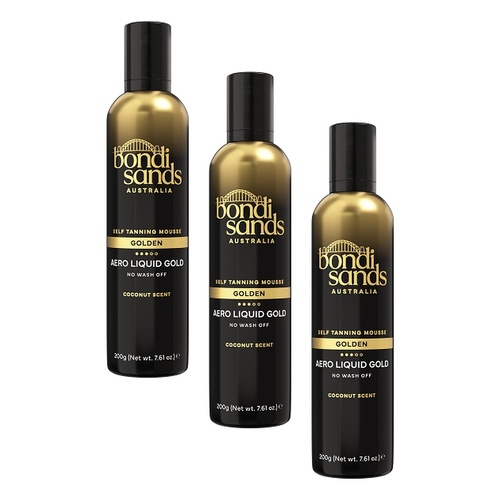 Bondi Sands Aero Liquid Gold Self Tanning Mousse 200g Pack of 3