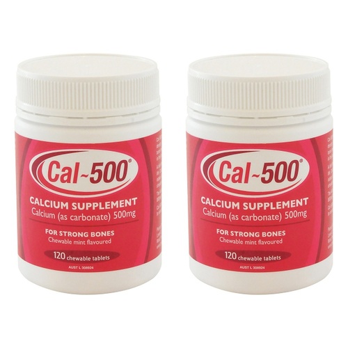Cal-500 Chewable Tablets 120 Bottle Pack of 2
