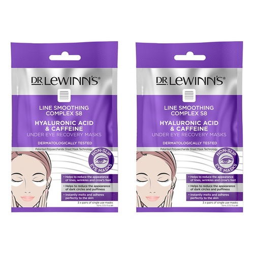 Dr. LeWinn's HA & Caffeine Under Eye Recovery Masks, 3 Pack x 10 Bundle of 2