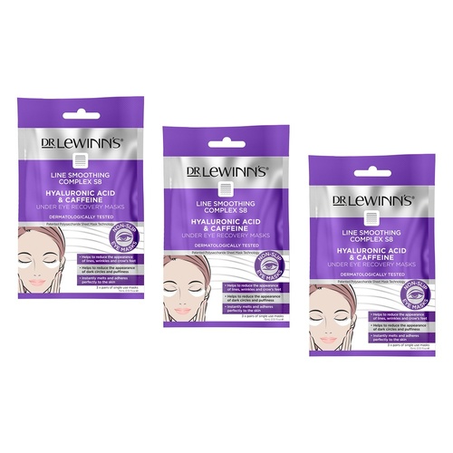 Dr. LeWinn's HA & Caffeine Under Eye Recovery Masks, 3 Pack x 10 Bundle of 3