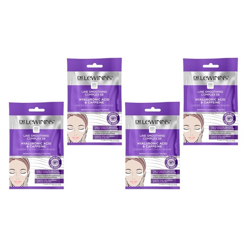 Dr. LeWinn's HA & Caffeine Under Eye Recovery Masks, 3 Pack x 10 Bundle of 4