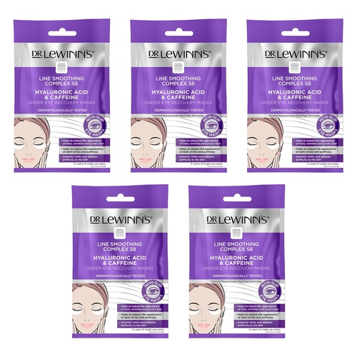 Dr. LeWinn's HA & Caffeine Under Eye Recovery Masks, 3 Pack x 10 Bundle of 5
