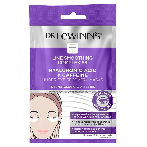 Dr. LeWinn's HA & Caffeine Under Eye Recovery Masks, 3 Pack x 10