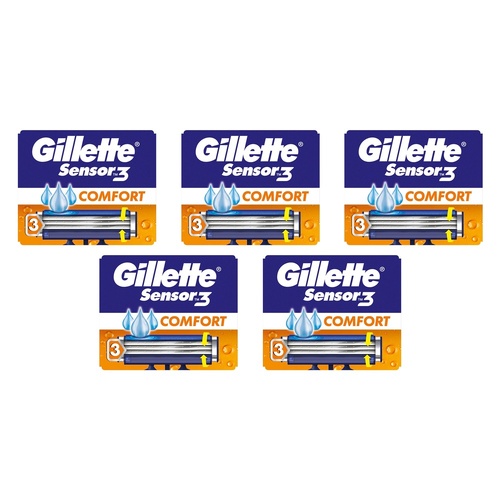 Gillette Sensor3 Comfort Disposable Razors 8 Pack Bundle of 5