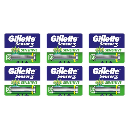 Gillette Sensor3 Sensitive Disposable Razors 4 Pack Bundle of 6