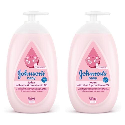 Johnson's Baby Lotion with Aloe & Pro-Vitamin B5 500mL x 6 Bundle of 2