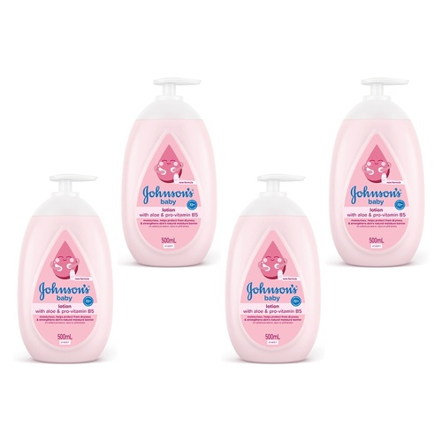 Johnson's Baby Lotion with Aloe & Pro-Vitamin B5 500mL x 6 Bundle of 4