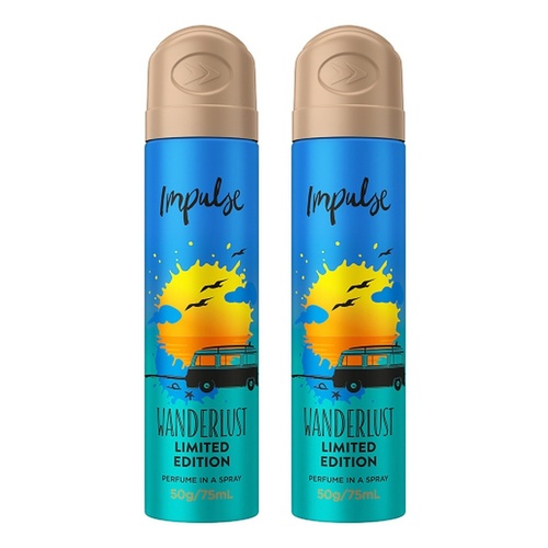Impulse Body Spray Wanderlust Limited Edition 75mL Pack of 2