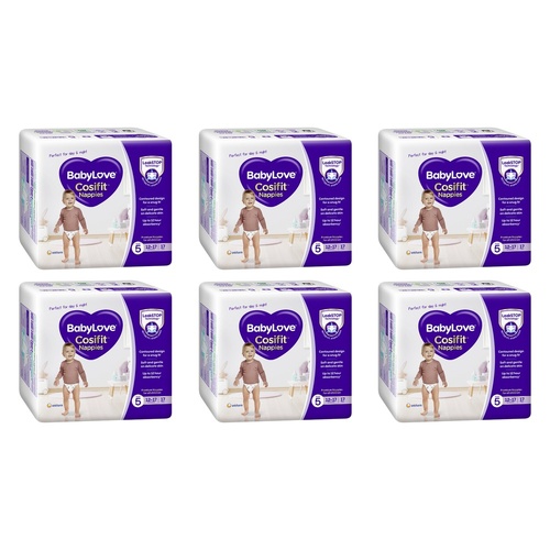 Baby Love Cosifit Convenience Nappies Walker Size 5 17 Pack x 4 Bundle of 6