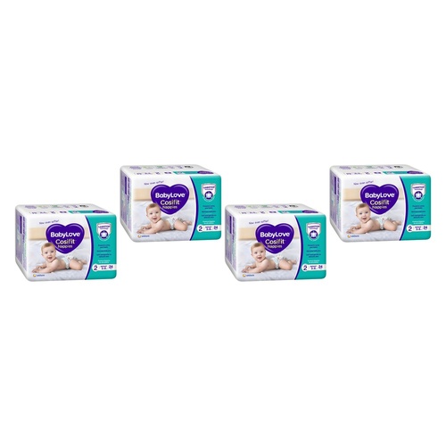 Baby Love Cosifit Convenience Nappies Infant Size 2 24 Pack x 4 Bundle of 4