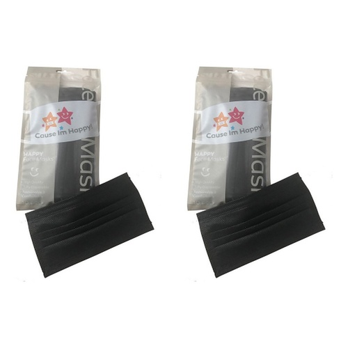 Cause I'm Happy Face Mask Charcoal 10 Pack Bundle of 2