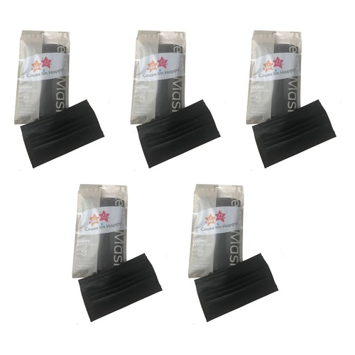 Cause I'm Happy Face Mask Charcoal 10 Pack Bundle of 5