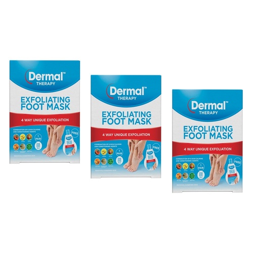 Dermal Therapy Exfoliating Foot Mask Pack of 3