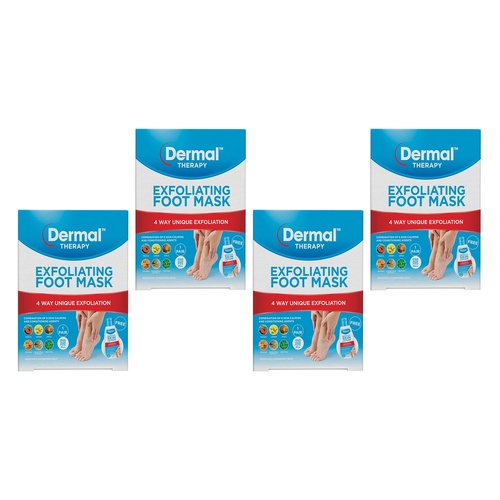 Dermal Therapy Exfoliating Foot Mask Pack of 4