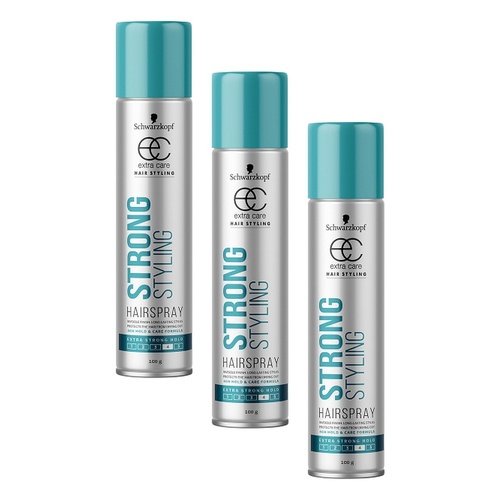 Schwarzkopf Extra Care Strong Styling Hairspray Extra Strong Hold 100g Pack of 3