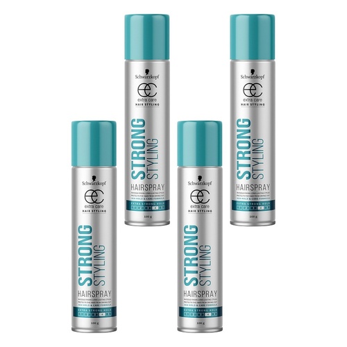 Schwarzkopf Extra Care Strong Styling Hairspray Extra Strong Hold 100g Pack of 4