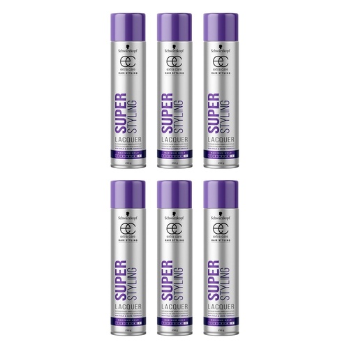 Schwarzkopf Extra Care Super Styling Lacquer Maximum Hold 250g Pack of 6