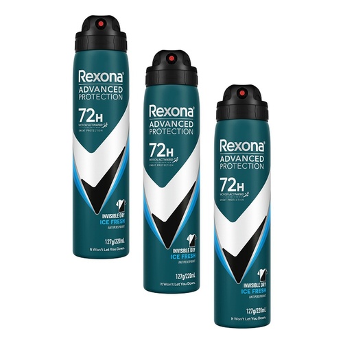 Rexona Advanced Protection 72H Ice Fresh Antiperspirant 220mL Pack of 3