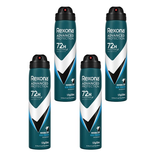 Rexona Advanced Protection 72H Ice Fresh Antiperspirant 220mL Pack of 4
