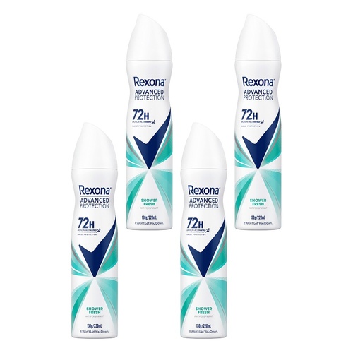 Rexona Advanced Protection 72H Shower Fresh Antiperspirant 220mL Pack of 4