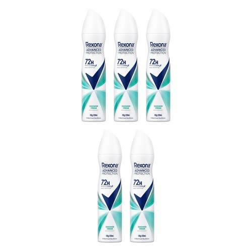 Rexona Advanced Protection 72H Shower Fresh Antiperspirant 220mL Pack of 5