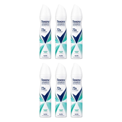 Rexona Advanced Protection 72H Shower Fresh Antiperspirant 220mL Pack of 6