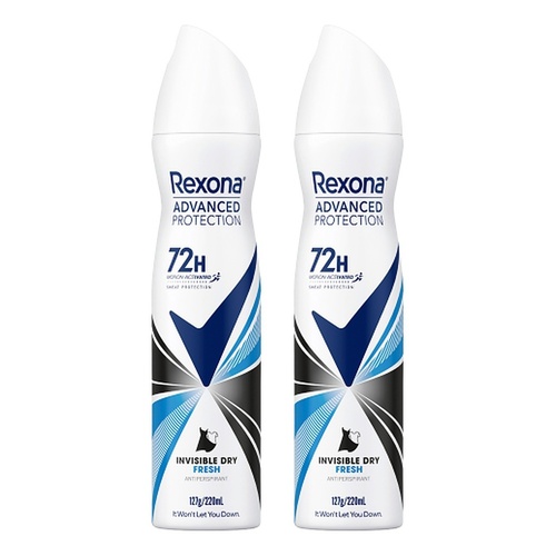 Rexona Advanced Protection 72H Invisible Dry Fresh Antiperspirant Pack of 2